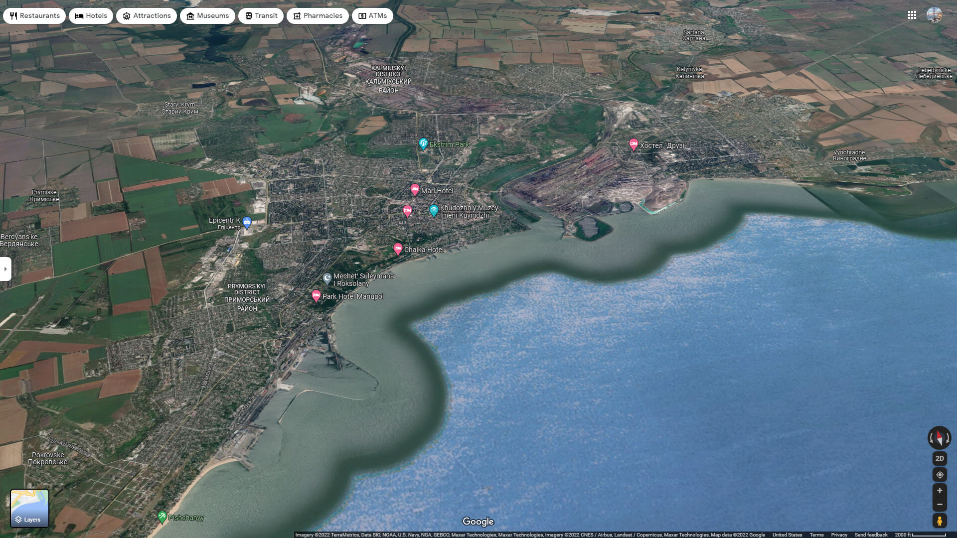 Mariupol Aerial View Map
